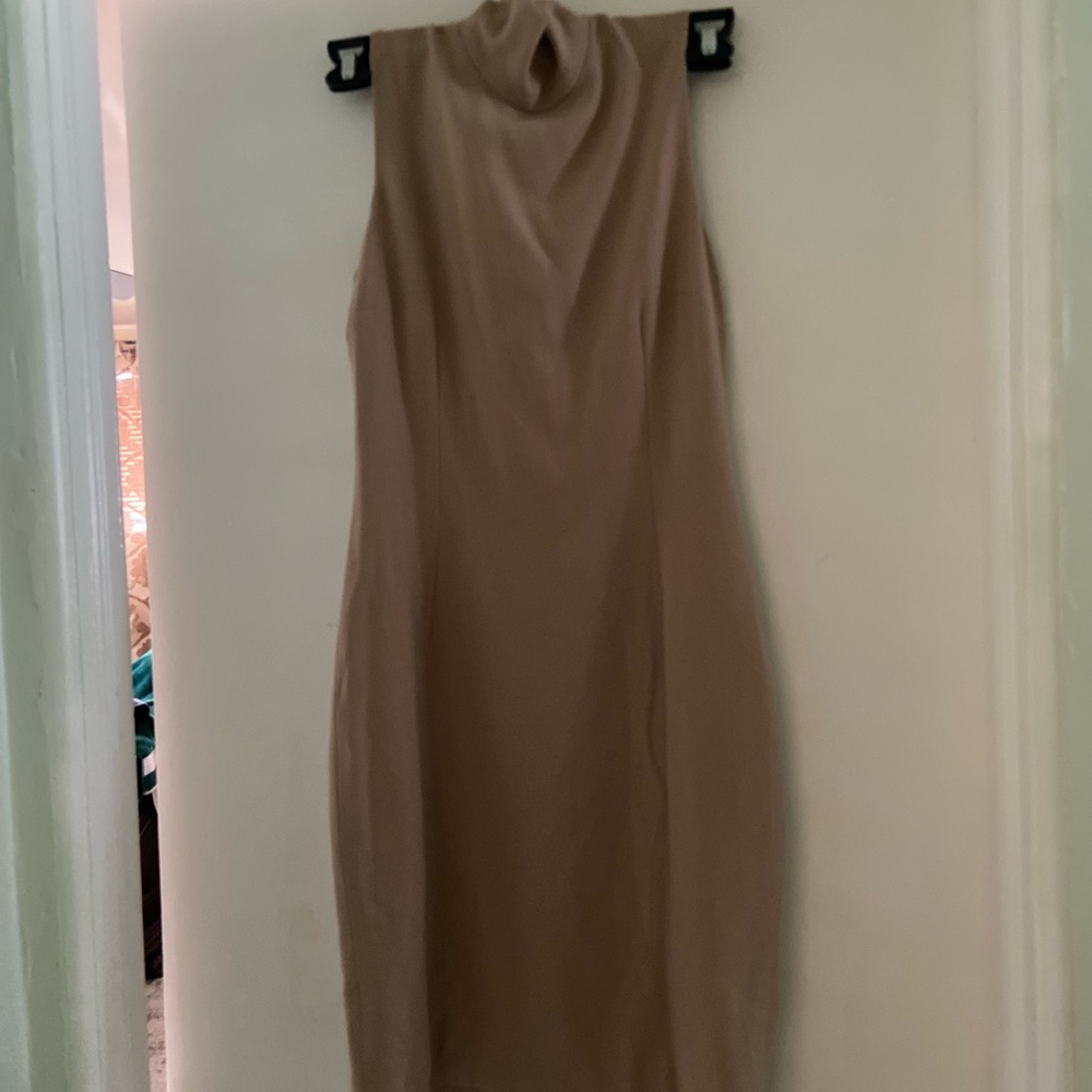 Dolce & Gabbana Sleeveless Cowl Neck Maxi Dress in Taupe